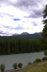 View of a River, Forest, and Mountains