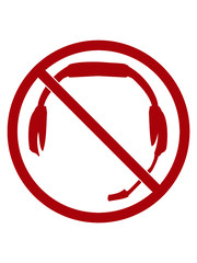 Schild Kein Headset Hinweis Noob Kopfhörer Clipart