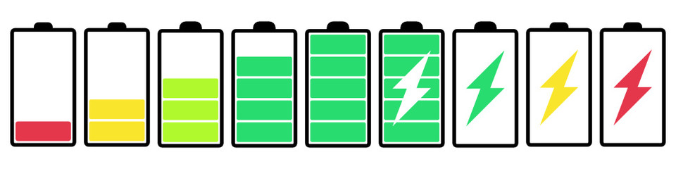 Set of battery icon. Charge battery symbol