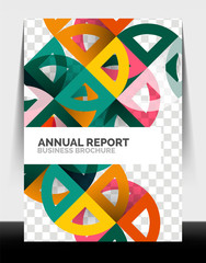 Business flyer annual report, circle and triangle shapes modern design