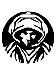 Rundes Gamer Logo Design Kreis Headset Spielen Konsole Computer eSport zocken Videospiele 