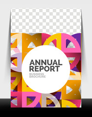 Business flyer annual report, circle and triangle shapes modern design