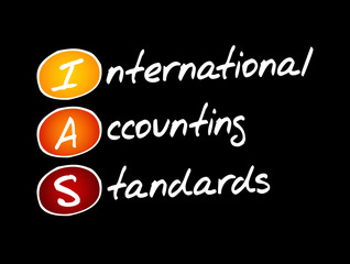IAS - International Accounting Standards acronym, business concept background