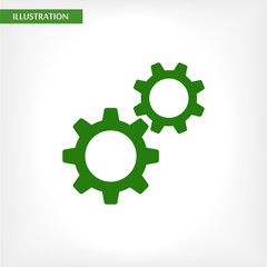 Gears  vector icon , lorem ipsum Flat design