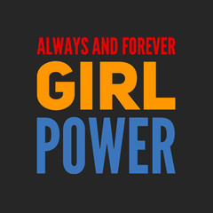 Fototapeta na wymiar Girl power text, feminism slogan. Black inscription for t shirts, posters and wall art. Feminist sign handwritten with ink and brush. on a black background.