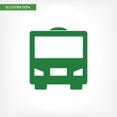 Bus  vector icon , lorem ipsum Flat design