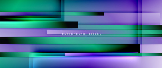 Dynamic lines on fluid color gradient. Trendy geometric abstract background for your text, logo or graphics