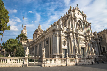 Fototapeta na wymiar Views of the Cathedral of Saint Agatha of Sicily, Catania, Sicily, Italy