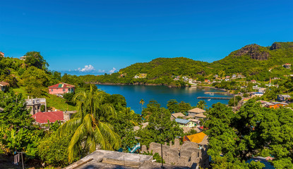 A view across Layou bay in Saint Vincent