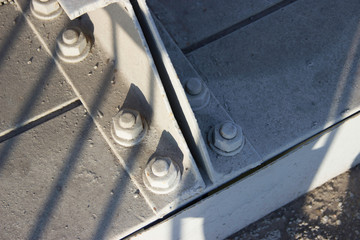 
Connection of a metal structure with nuts and bolts