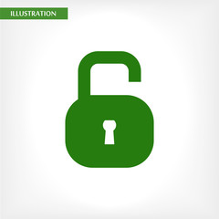 Lock vector icon , lorem ipsum Flat design