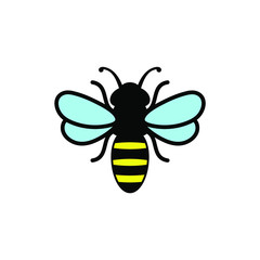 Bee icon on white background