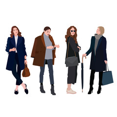 Obraz premium Pictures on the theme of beautiful business fashion women in casual wear in various poses