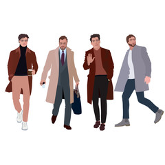 Fototapeta na wymiar Illustration on the theme of business men in casual wear.