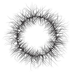 circular portal effect with linear tech lines. vector graphic