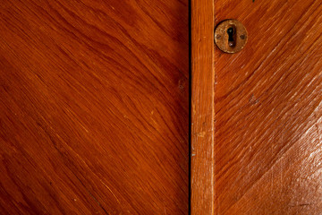 Wooden texture. Texture of old wooden dresser door. Old wood surface
