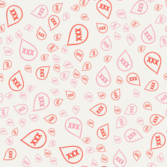 XXX. Vector seamless pattern with calligraphy hand drawn text. Good for wrapping paper, wedding card, birthday invitation, pattern fill, wallpaper