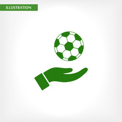 ball in hand icon , lorem ipsum Flat design