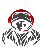 Gamer Logo Design Headset Gesicht Blick Clipart