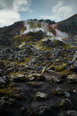 Colorful mountains at Landmannalaugar in Fjallabak natural reserve, South Iceland. Beautiful nature landscape