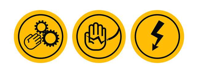 hazard sign on white background