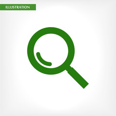 Magnifier with a man  vector icon , lorem ipsum Flat design