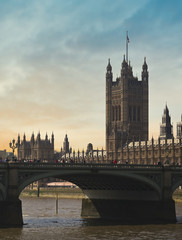 Fototapeta premium The Palace of Westminster along the banks of the Thames in central London, UK.
