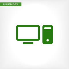 Computer  vector icon , lorem ipsum Flat design