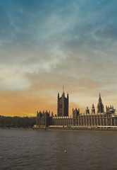 Fototapeta premium The Palace of Westminster along the banks of the Thames in central London, UK.