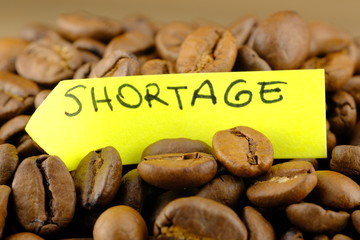 Coffee shortage concept macro background