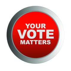 your vote matters sign on white background	
