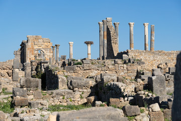 Volubilis is a partly excavated Berber city in Morocco near the city of Meknes