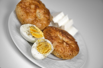 Boyoz, egg and cheese close-up details
