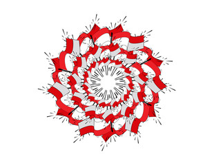 Indonesian Flag Flower on black background in vector illustration