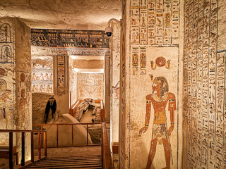 KV9, Kings' Valley No. 9, Tomb of Memnon, tomb of the pharaohs from the 20th dynasty: Ramses V and...