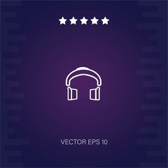 headphone set vector icon modern illustration