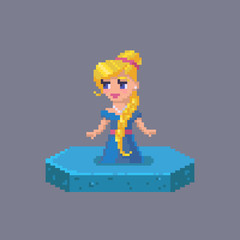 Pixel art princess character. Fairytale personage. © PixelChoice