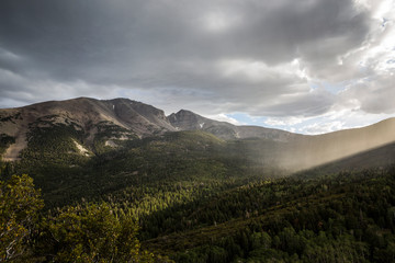 Landscape view of Great Basin National Park as a thunderstorm rolls through (Nevada).