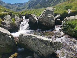 waterfall in the mountains