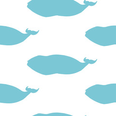 Silhouette whales seamles pattern . Greenland whale