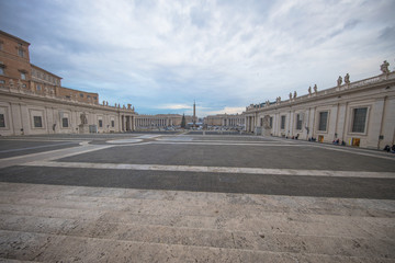 Obraz premium View of Saint Peter's Square from the basilica (Piazza San Pietro in Italian), Vatican City, Rome, Italy