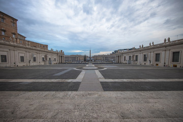 Fototapeta na wymiar View of Saint Peter's Square from the basilica (Piazza San Pietro in Italian), Vatican City, Rome, Italy