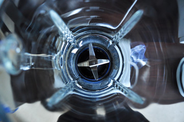 view of the blender blades