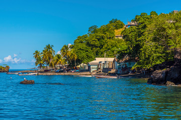 A close up view from a jetty along the beach at Barrouallie, Saint Vincent