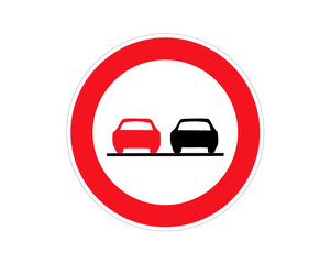 Fototapeta premium Road sign no overtaking. Vector illustration.