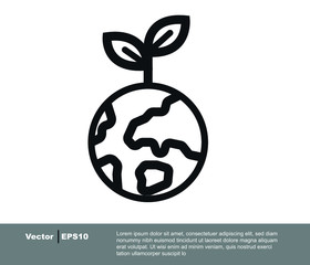 Earth logo and icon design template. World eco concept. World Environment Day.