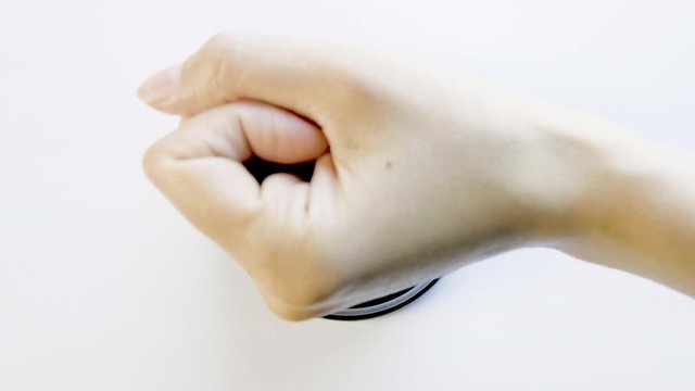 Business person pushing green glossy money button with dollar sign. Press button to earn big bucks. 4K video for payment system, financial institution, stock market, digital wallet, crediting, banks