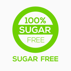 (sugar free) label sign, vector illustration.	