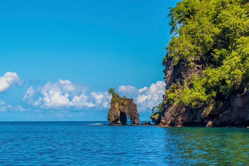 A view out to sea at Wallilabou Anchorage, Saint Vincent