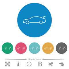 Car trunk open dashboard indicator flat round icons